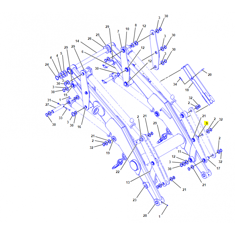 ШТИФТ РЫЧАГА LIFT CAT ЭКСКАВАТОР-ПОГРУЗЧИК CVA