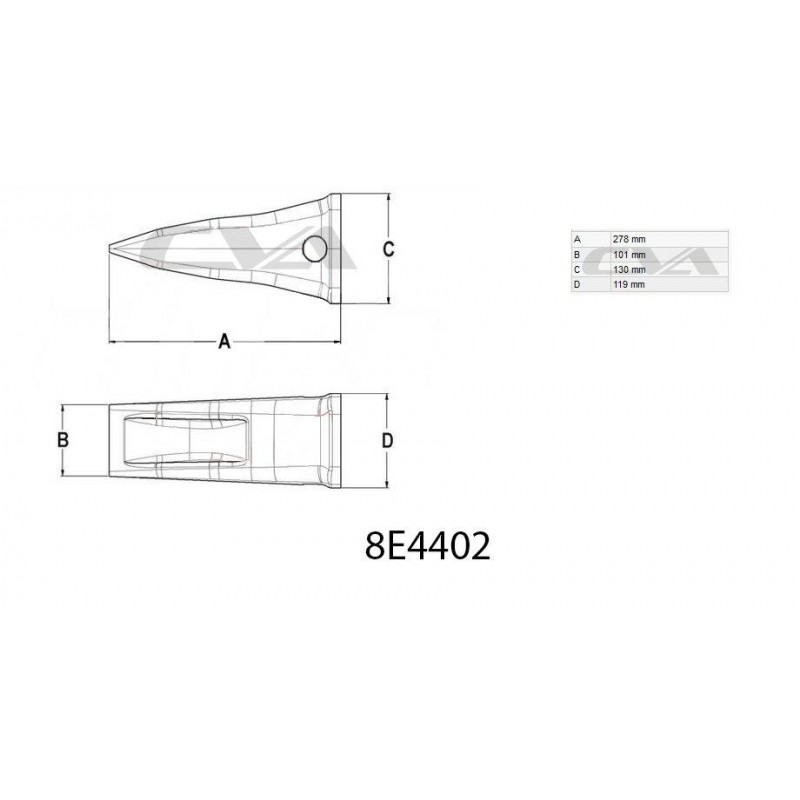 Зуб ковша экскаватора J400 CVA 10.5 KG