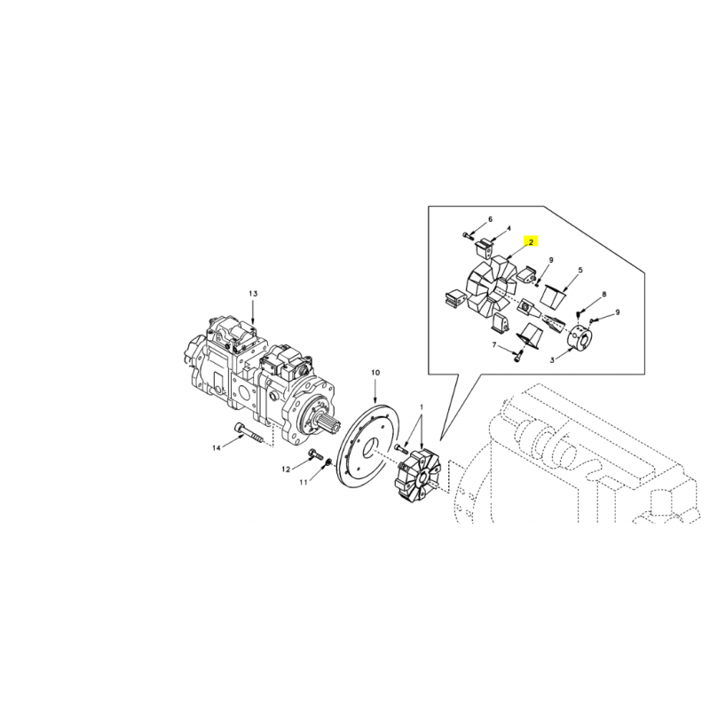 ЭЛЕМЕНТ СЦЕПЛЕНИЯ НАСОСА VOLVO ЭКСКАВАТОР