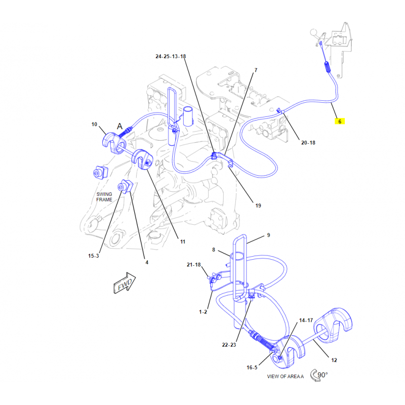 ТРОС БЛОКИРОВКИ РЫЧАГА CVA ЭКСКАВАТОР-ПОГРУЗЧИК CAT