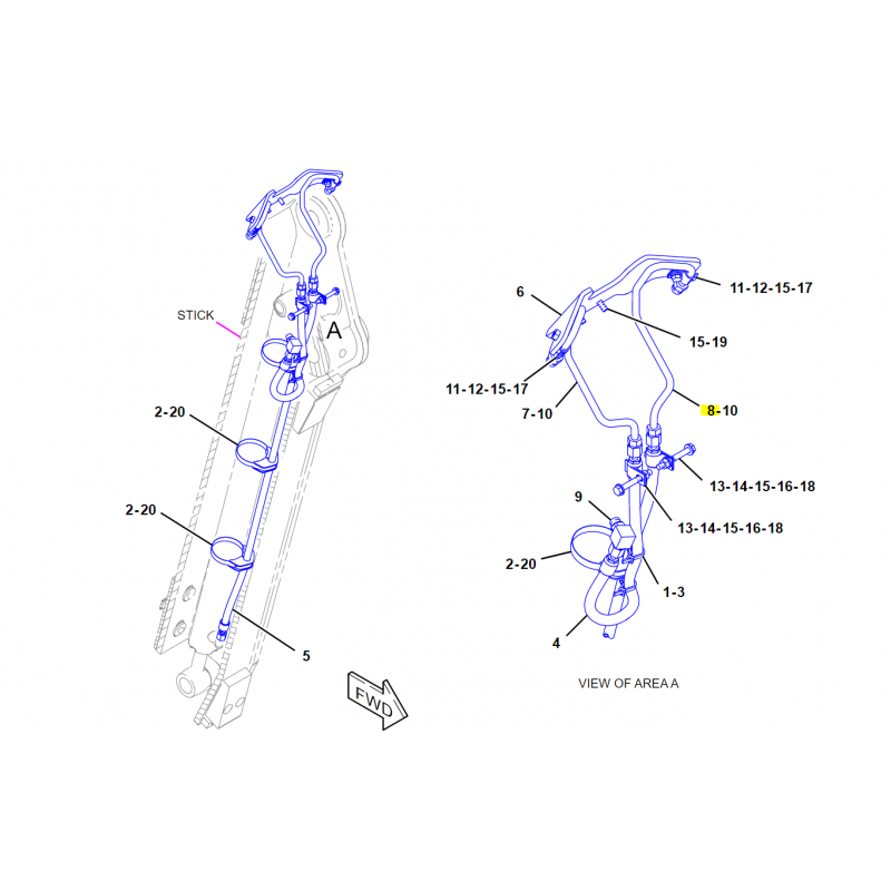 ГИДРАВЛИЧЕСКАЯ ЛИНИЯ CAT ЭКСКАВАТОР-ПОГРУЗЧИК
