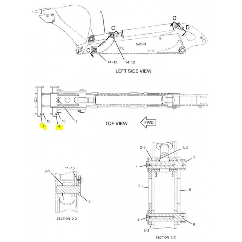 ШТИФТ НА РАЗЪЕМЕ КОВША CAT МИНИ-ЭКСКАВАТОР