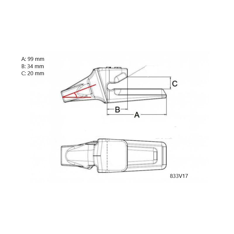 Адаптер для зуба 1,50 кг ESCO V17