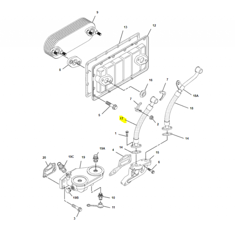 OEM PERKINS МАСЛЯНЫЙ РАДИАТОР ШЛАНГ