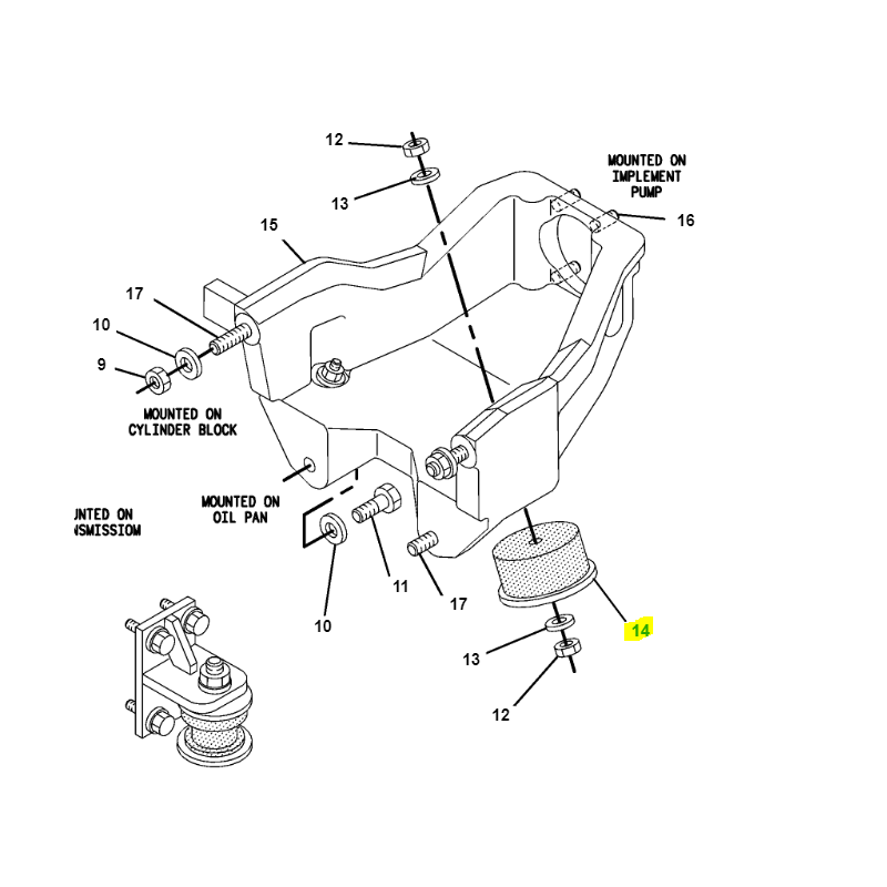 РЕЗИНОВАЯ ПОДУШКА ДВИГАТЕЛЯ CAT ЭКСКАВАТОР-ПОГРУЗЧИК