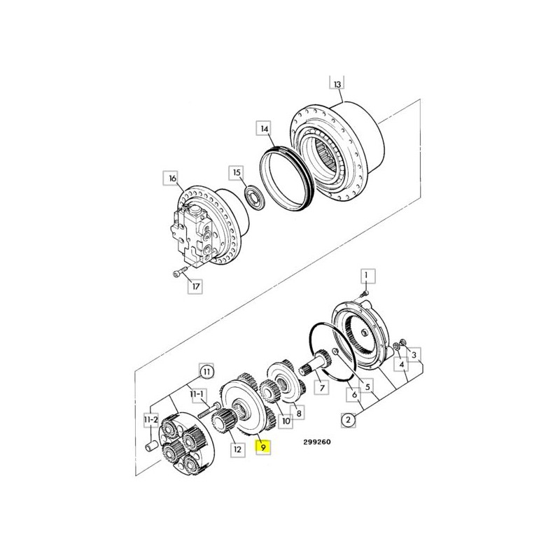 ВТОРОЙ РЕДУКТОР JCB ЭКСКАВАТОР