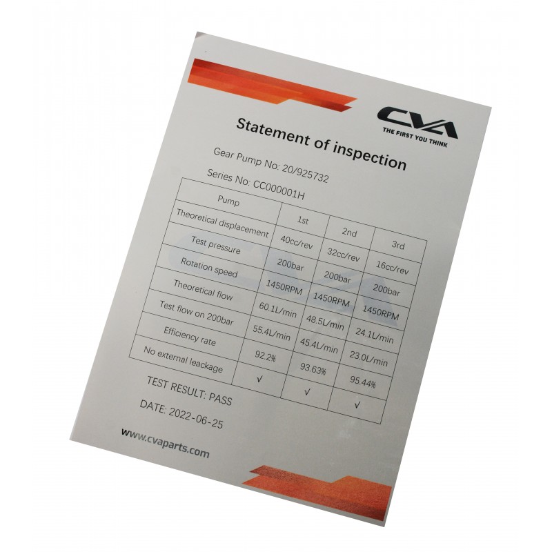 ГИДРАВЛИЧЕСКИЙ НАСОС CVA С СЕРТИФИКАТОМ ISO 9001:2015