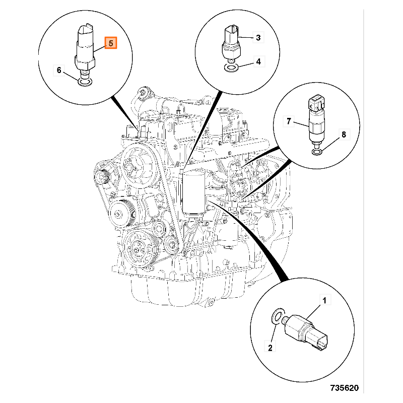 ДАТЧИК ТЕМПЕРАТУРЫ ВОДЫ JCB ЭКСКАВАТОР-ПОГРУЗЧИК 3CX 4CX CVA