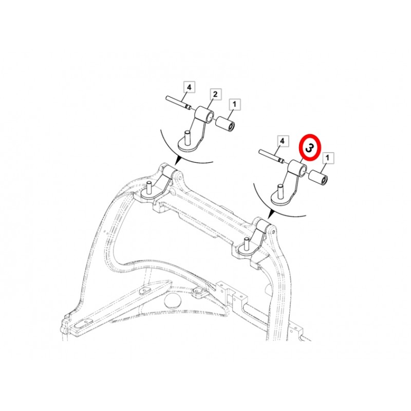 КРОНШТЕЙН КРЕПЛЕНИЯ КАБИНЫ ПРАВЫЙ JCB
