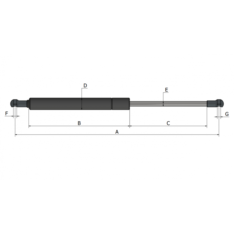 Strut gas door 98-01 suitable for JCB 3CX 4CX
