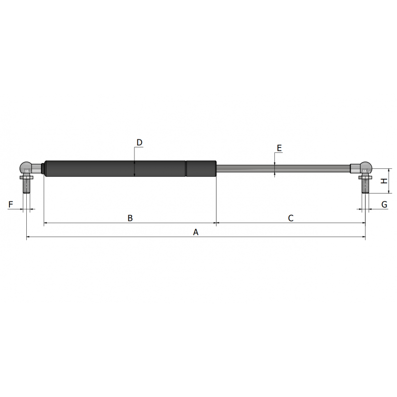 Strut gas door suitable for JCB 3CX 4CX 2001-2012
