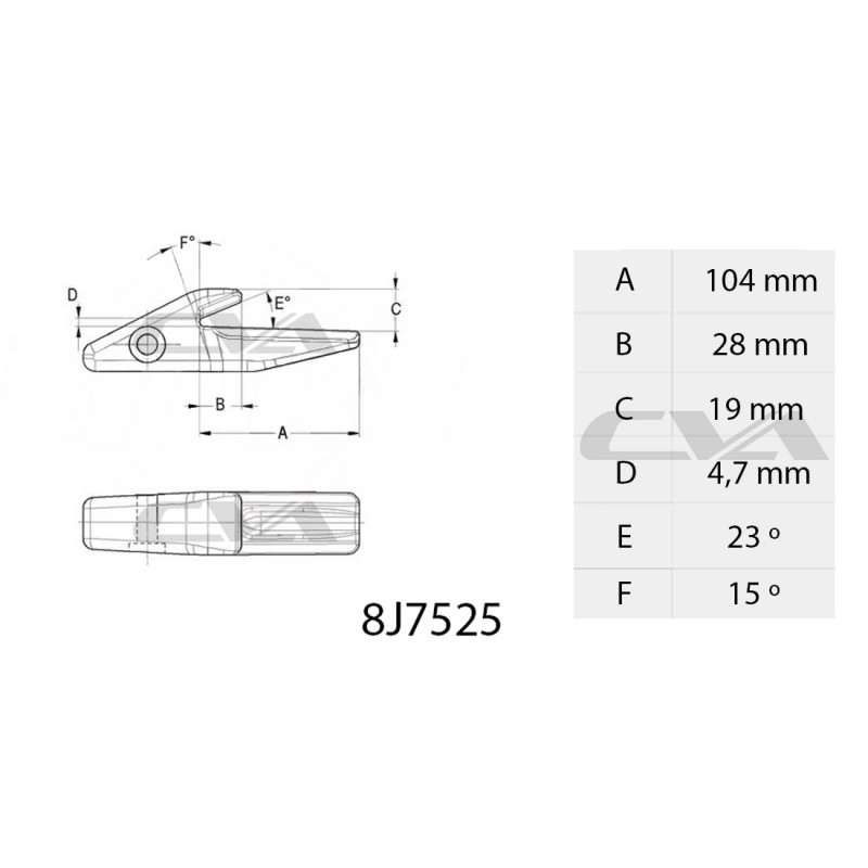 Адаптер зуба Cat ковша экскаватор-погрузчик J200 CVA