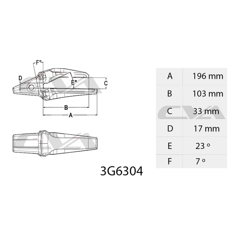 Адаптер для зуба ковша J300 7.1 KG CVA
