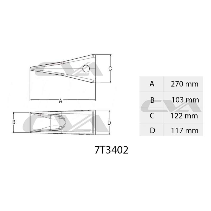 Зуб CAT для ковша экскаватора J400 9KG CVA