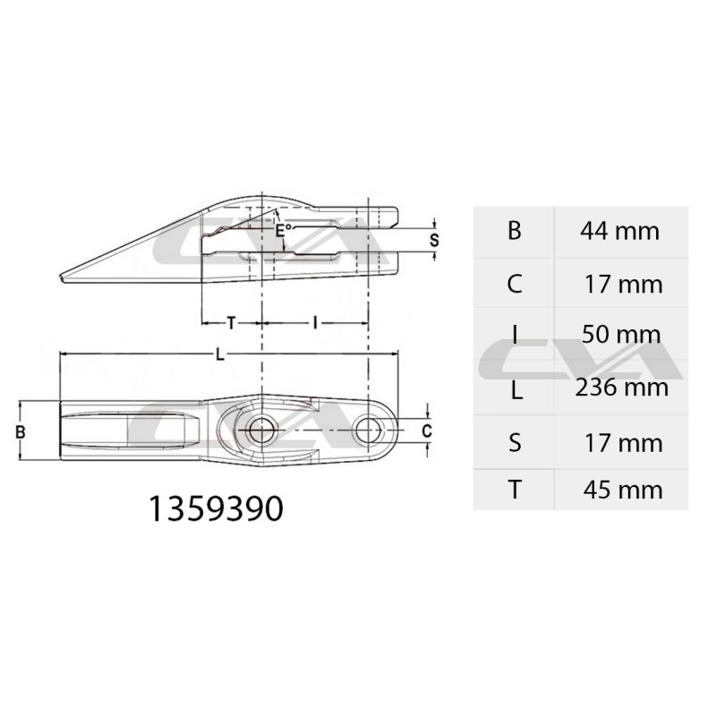 ЗУБ 1.6 КГ ДЛЯ КОВША CAT МИНИ-ЭКСКАВАТОР CVA