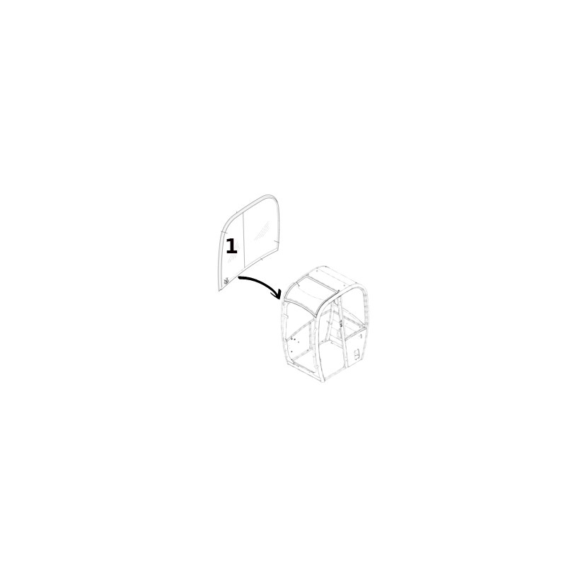 МИНИ-ЭКСКАВАТОР JCB 8040 8050 ZTS 8055RTS 827/80364 С БОКОВЫМ СТЕКЛОМ