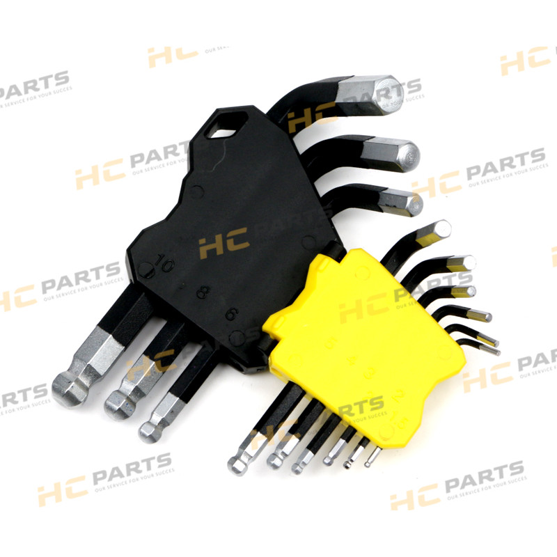A set of HEX 1.5-10 mm wrenches made of S2 9el steel in a handle