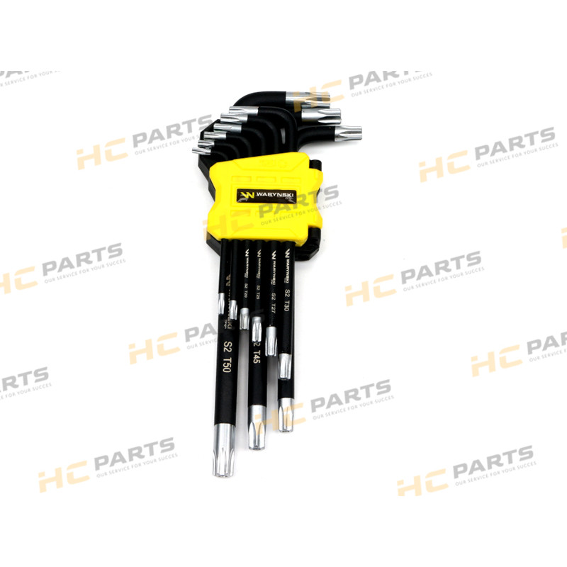 Set of extended TORX T10-T50 wrenches made of S2 9el steel in a handle