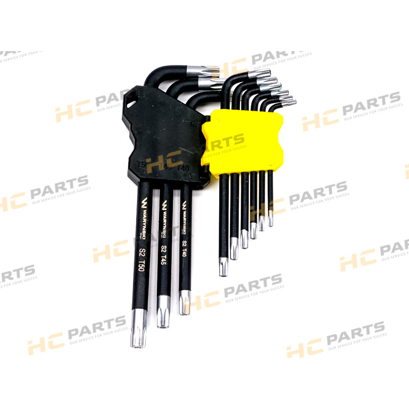 Набор удлиненных гаечных ключей TORX T10-T50 из стали S2 9el в держателе Warynski