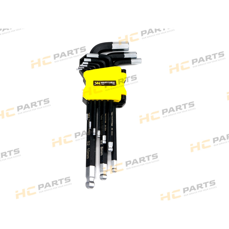 Set of extended HEX 1.5-10 wrenches made of S2 9el steel in a handle