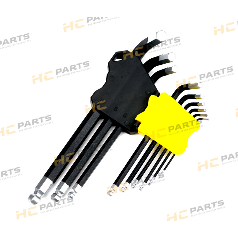 Set of extended HEX 1.5-10 wrenches made of S2 9el steel in a handle
