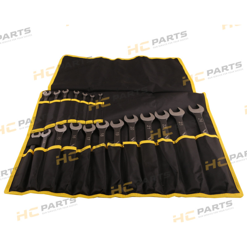 A set of combination wrenches in a case 19 pcs, sizes 6-24 in the ASME B107-2010 standard
