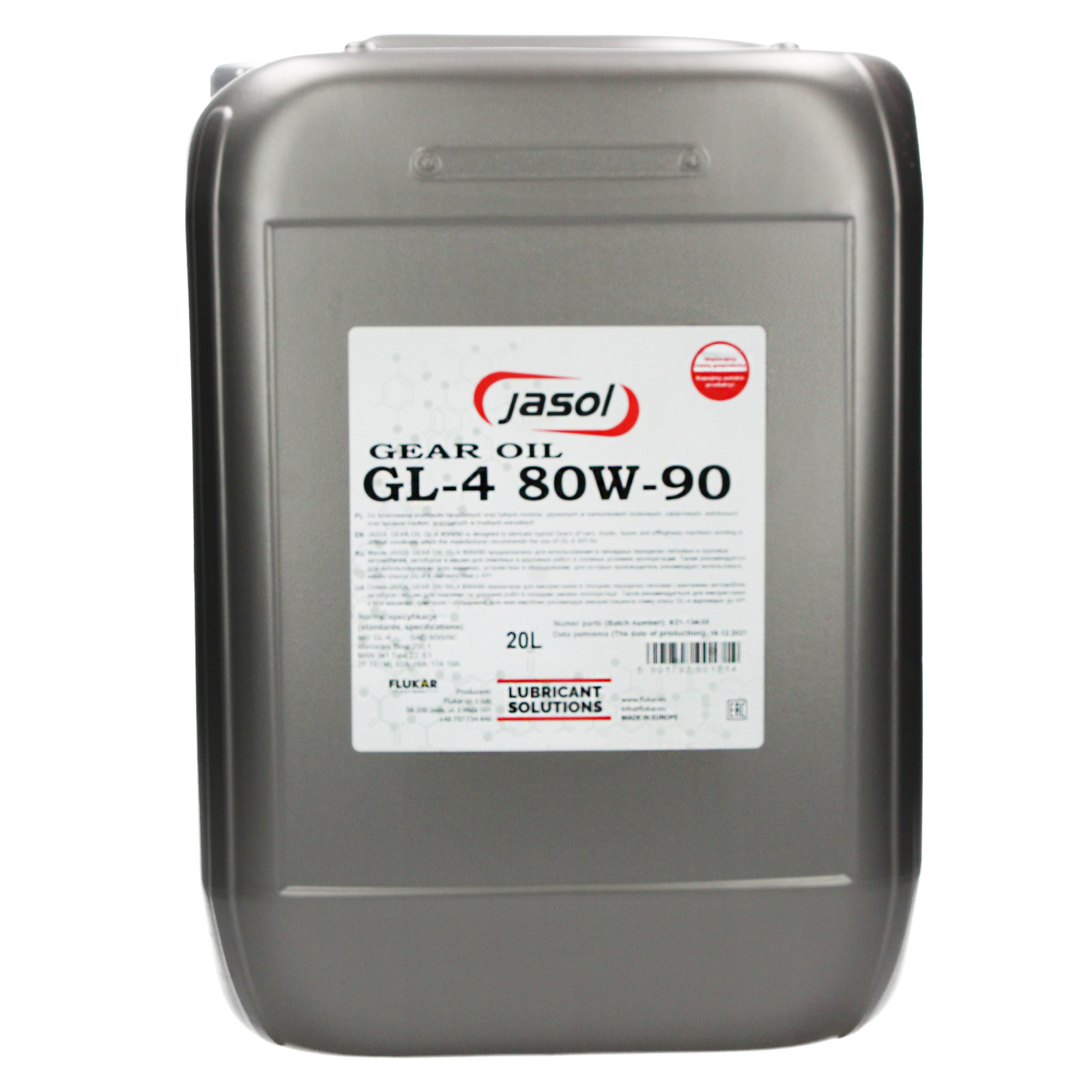 Трансмиссионное масло JASOL Gear Oil GL-4 80W-90 20L