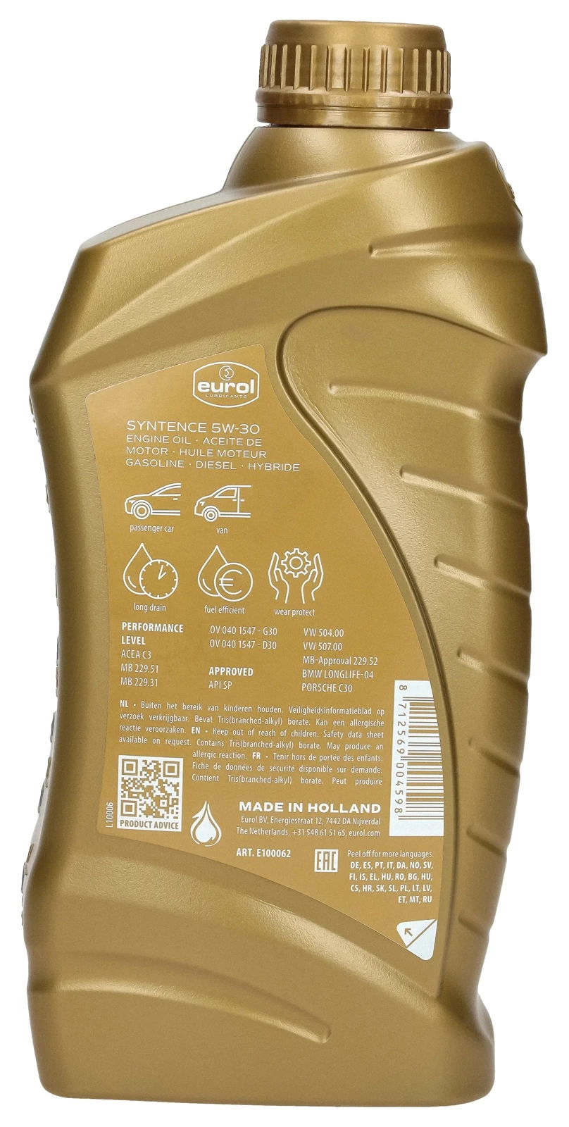 Моторное масло Eurol Syntence 5W-30 1L