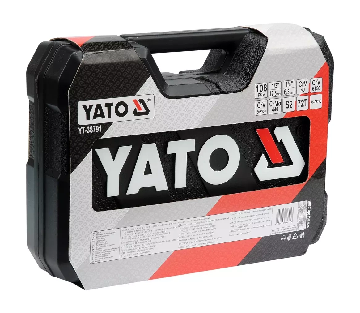 Набор торцевых ключей YATO 1/4" 1/2" 108 шт. (YT-38791)