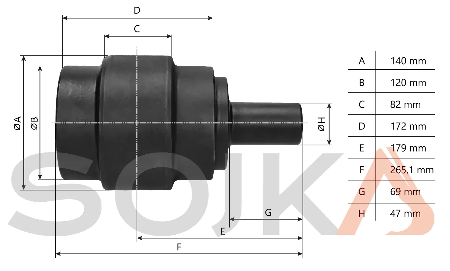Опорный ролик, верхний CAT 326D