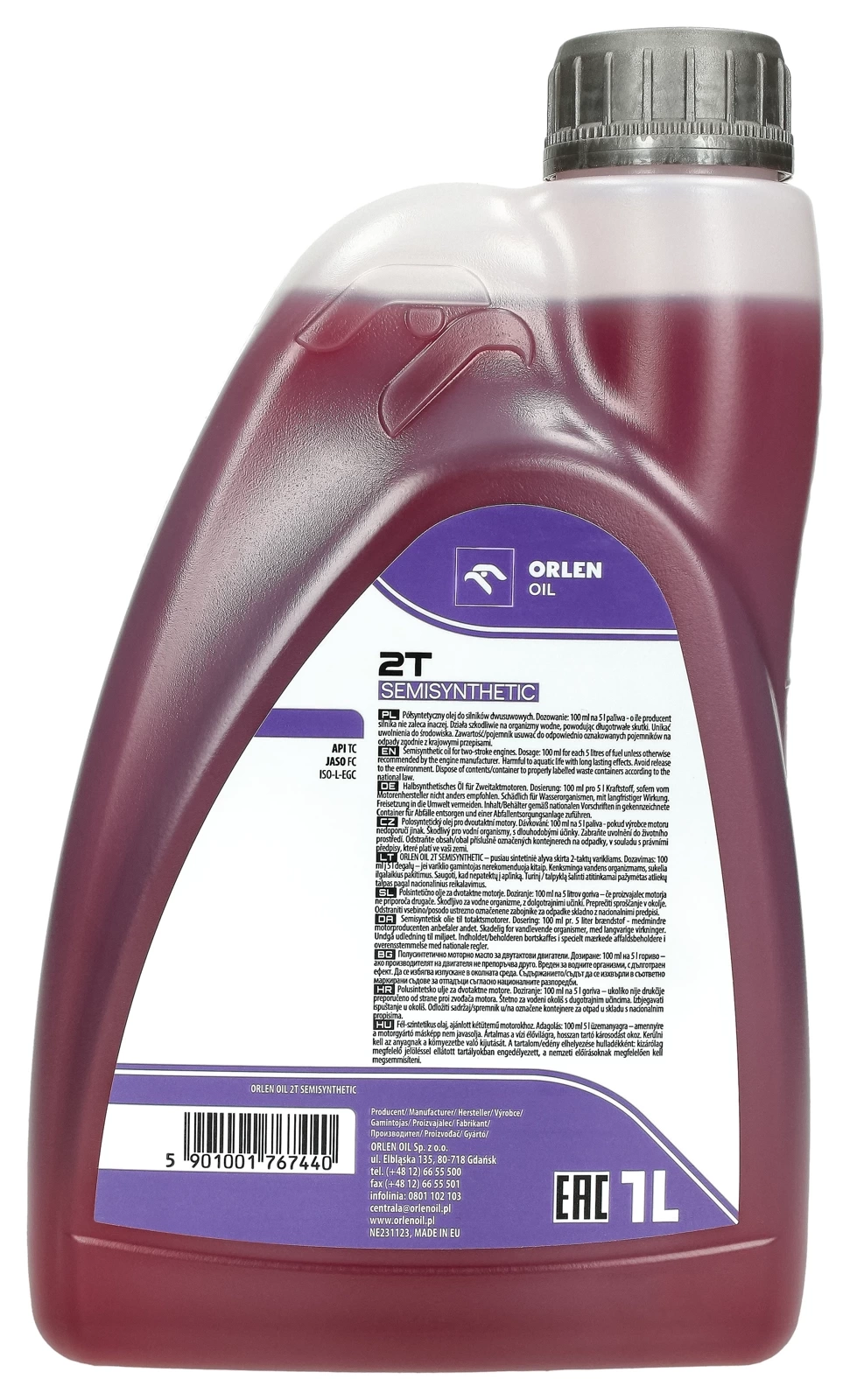 Масло для бензина ORLEN 2T SEMISYNTHETIC 1L