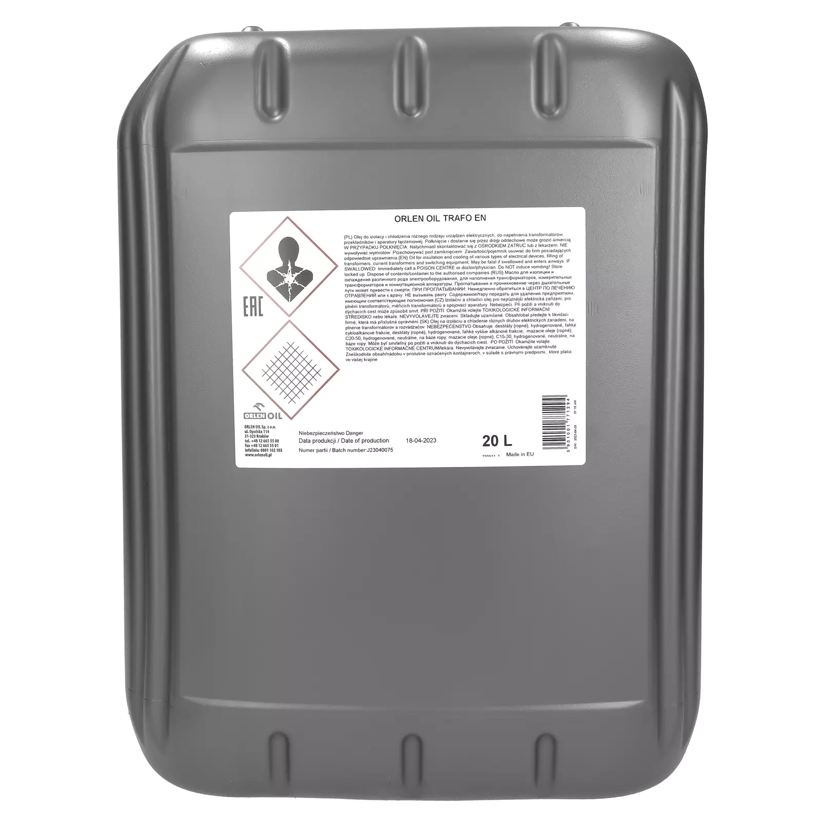 Электроизоляционное масло Orlen Oil TRAFO EN 20L