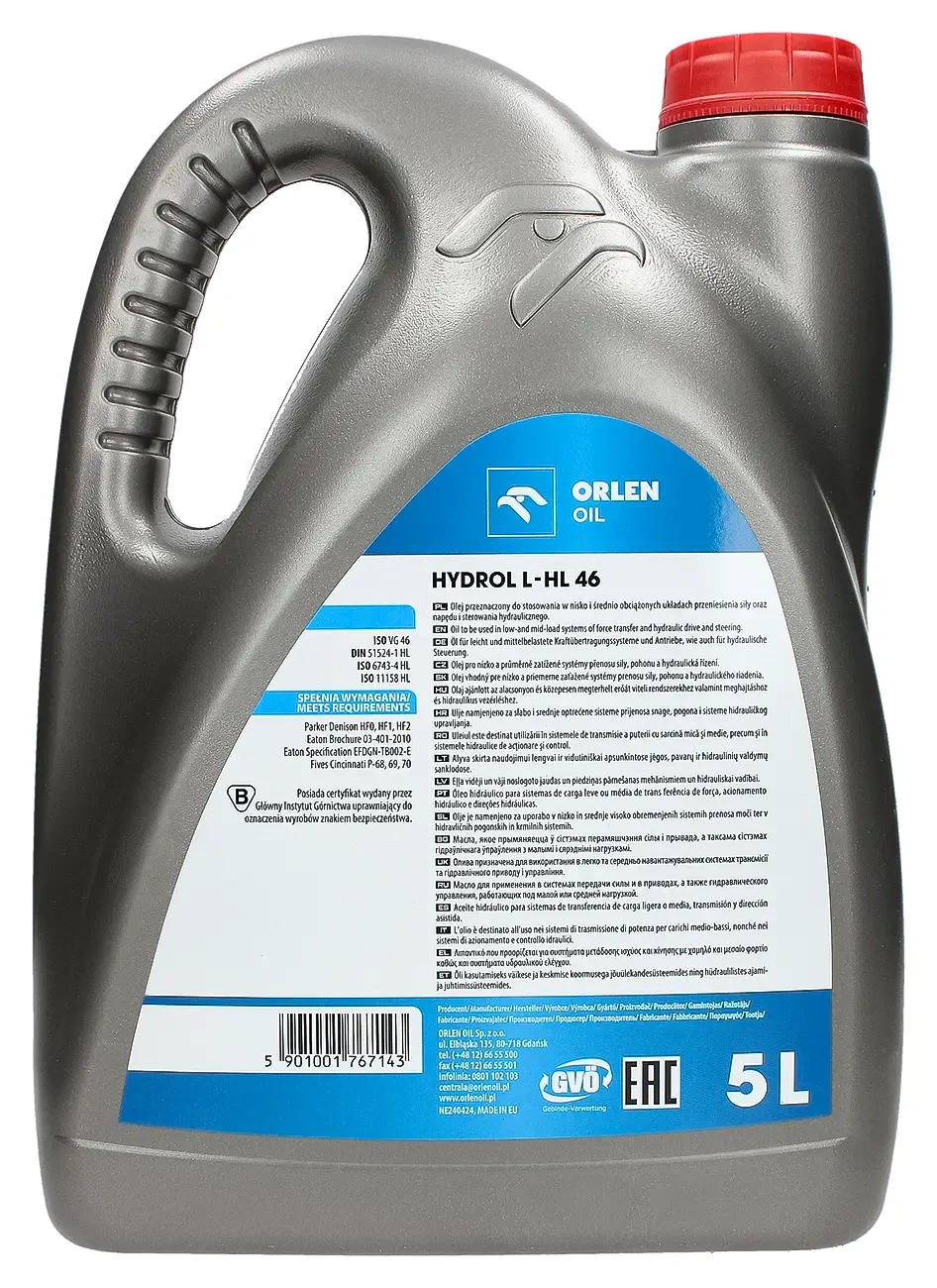 Гидравлическое масло Orlen HYDROL L - HL 46 5L