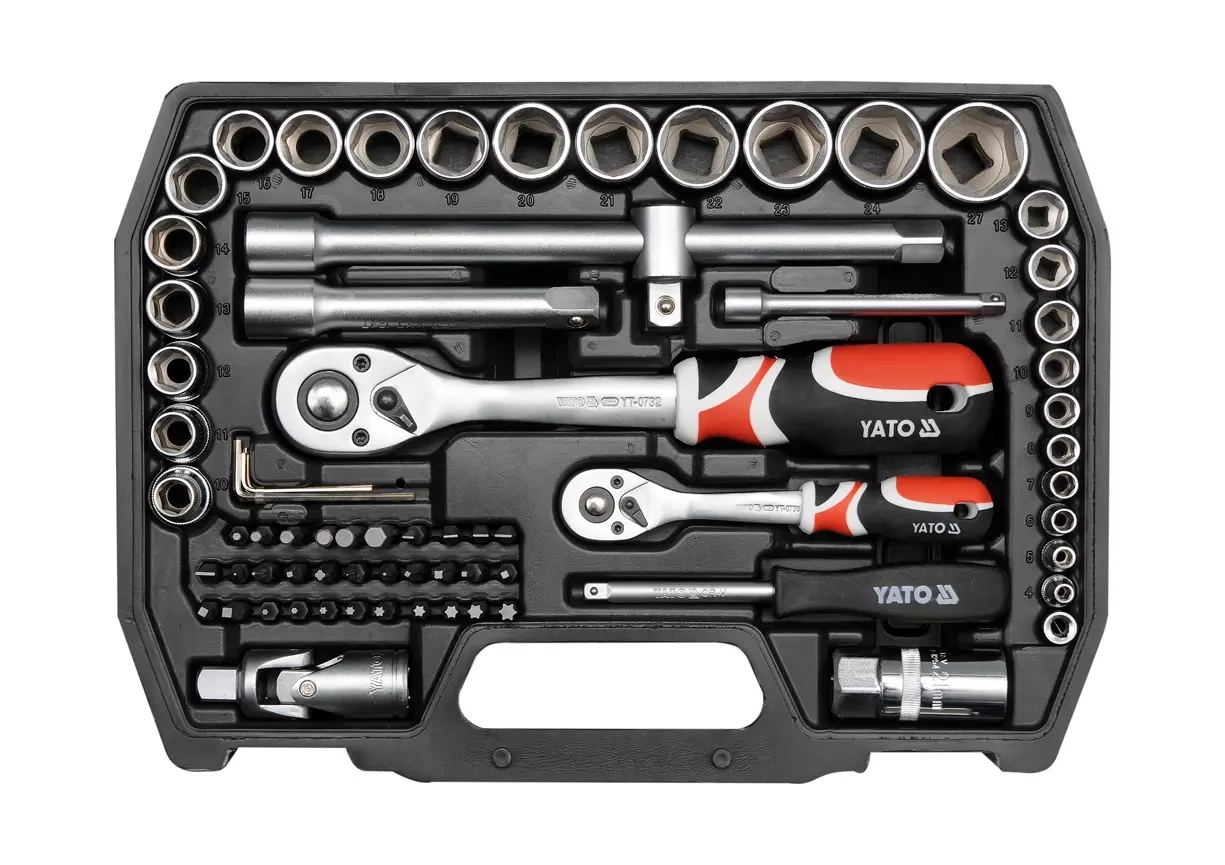 Набор торцевых ключей YATO 1/2", 1/4 " 72 шт. (YT-38782)