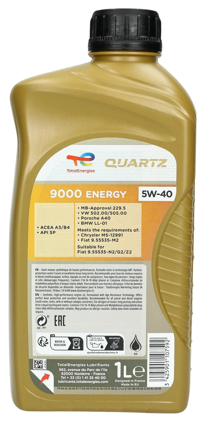Olej silnikowy Total Quartz 9000 Energy 5W-40 1L