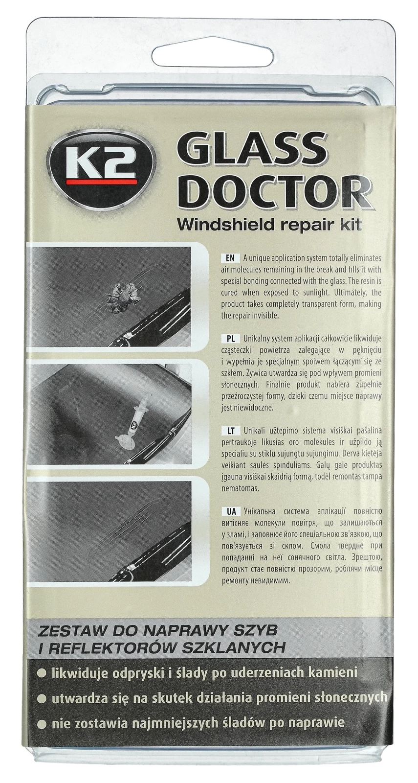 Комплект для ремонта стекол K2 GLASS DOCTOR 0,8 мл