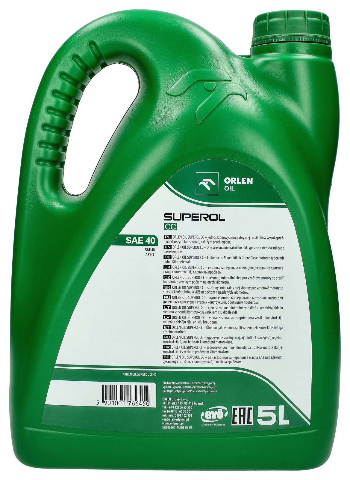 Моторное масло Orlen SUPEROL CC 40 5L