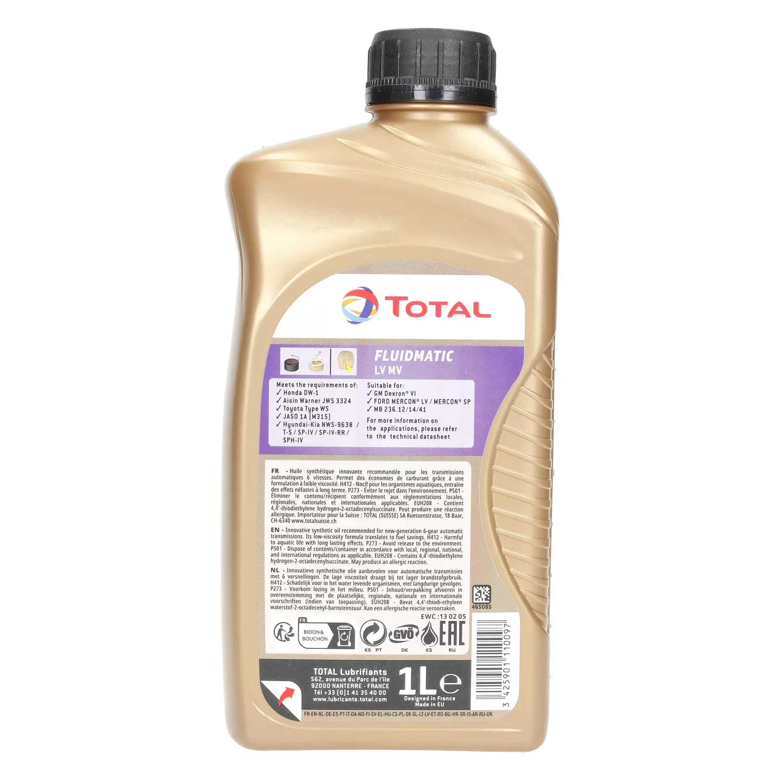 Трансмиссионное масло Total Fluidmatic LV MV 1L