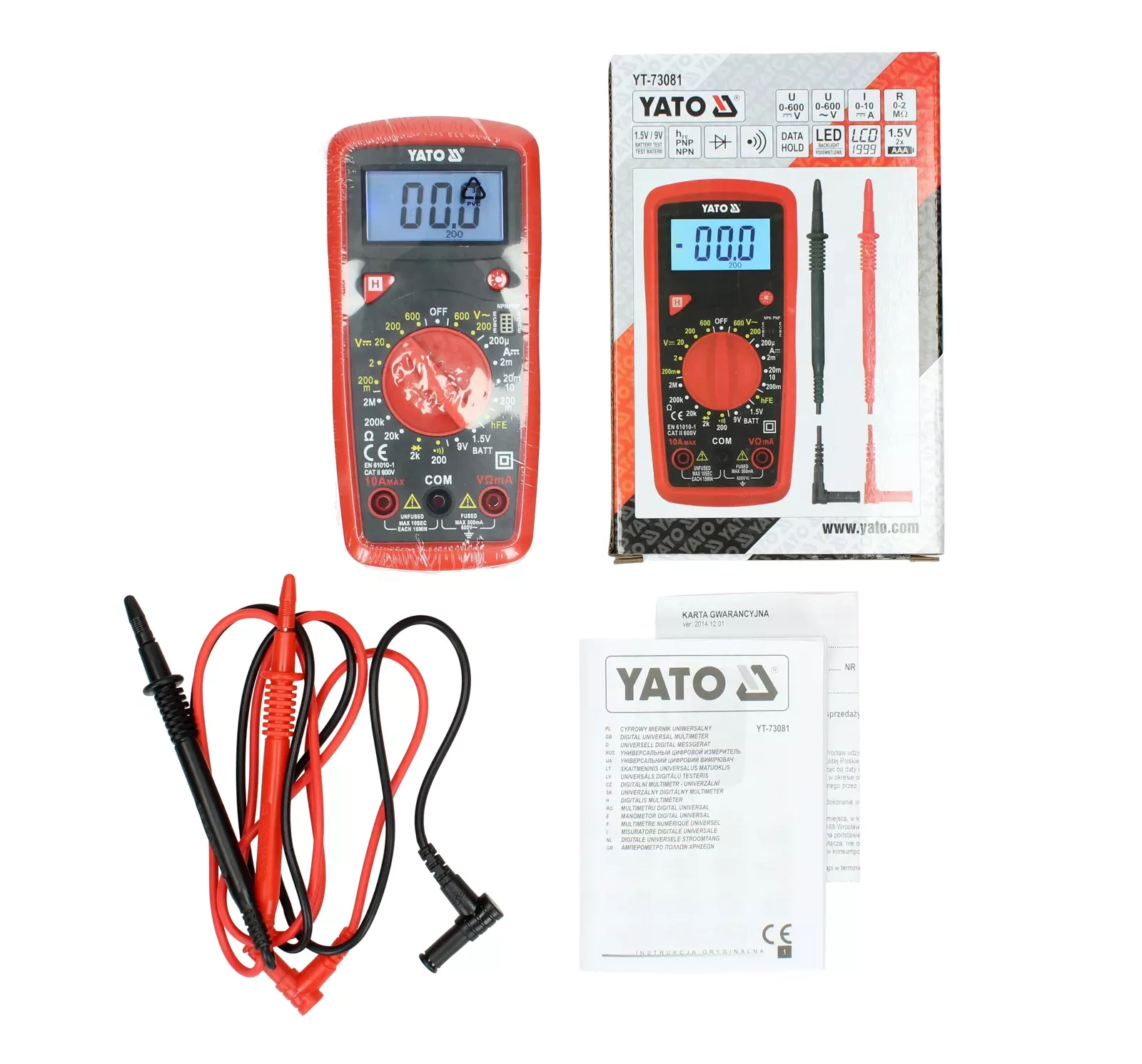 Метр, цифровой мультиметр YATO YT-73081