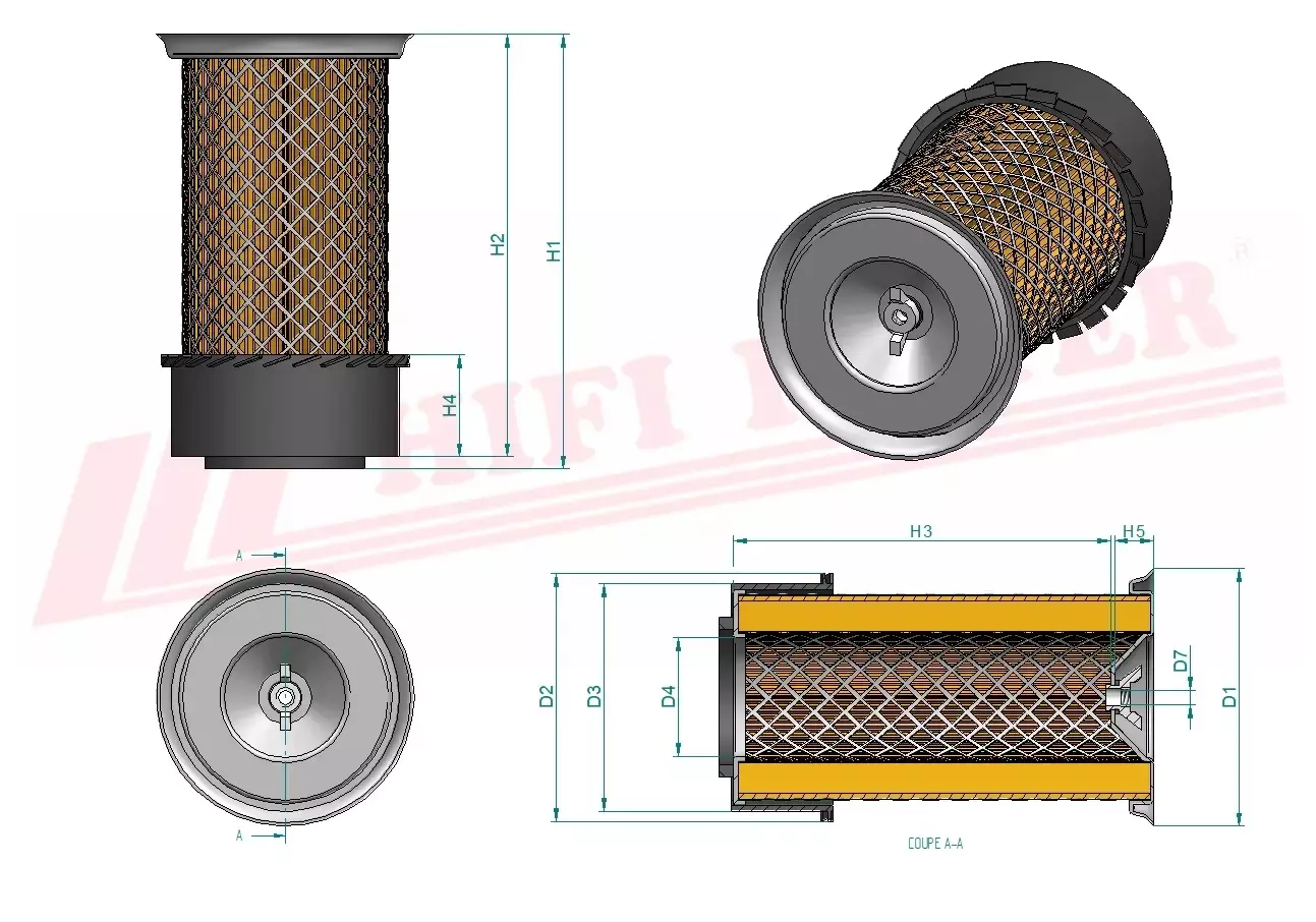 Воздушный фильтр HIFI фильтр SA 17473 к