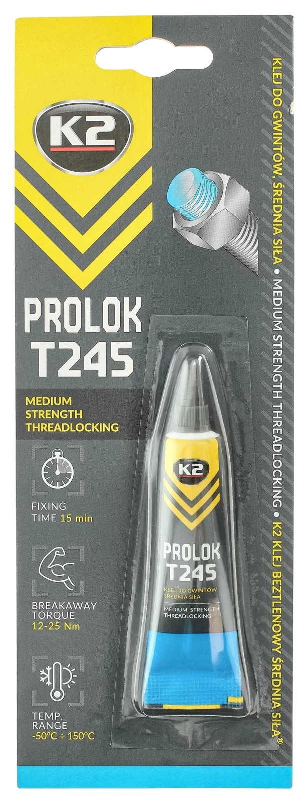 Клей для резьбы K2 PROLOK T245 MEDIUM 6ml