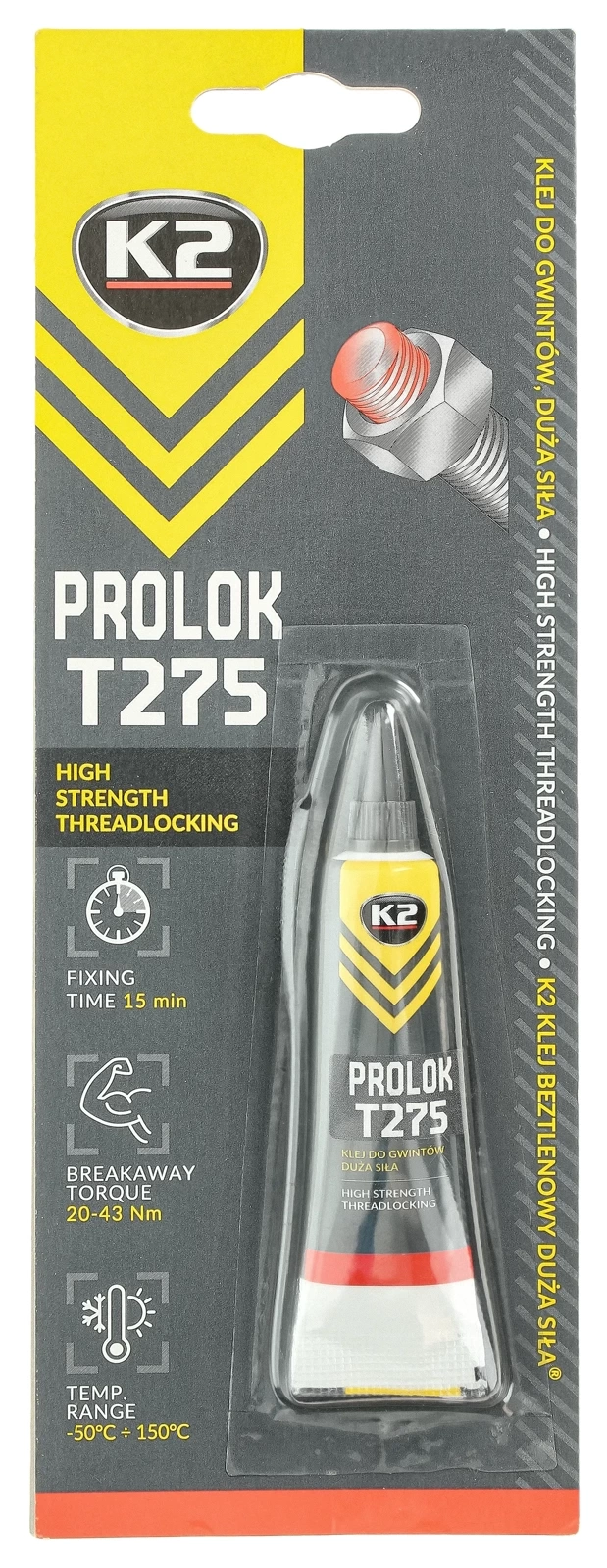 Клей для резьбы K2 PROLOK T275 HIGH 6ml