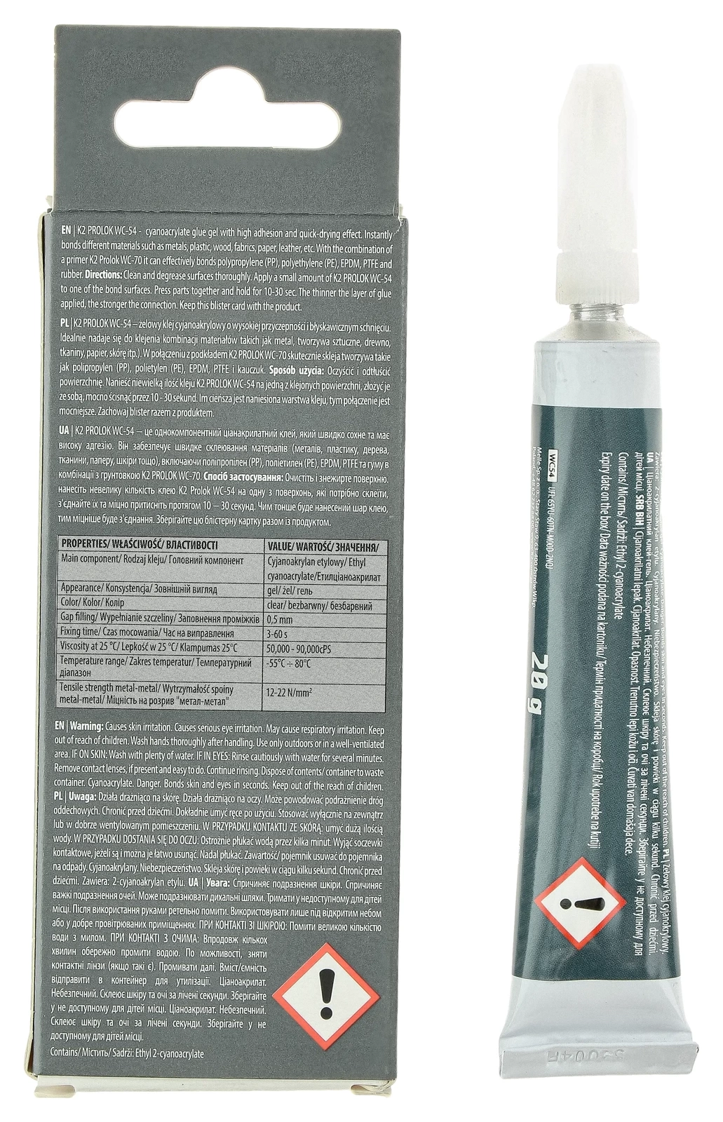 Цианоакрилатный клей в геле K2 PROLOK WC-54 20г