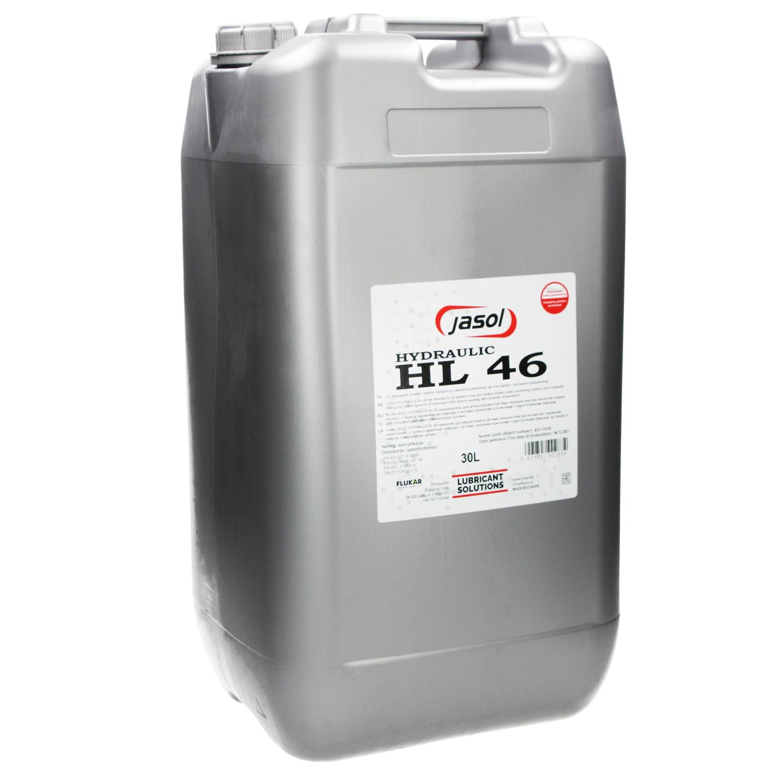 Гидравлическое масло JASOL HL 46 30L