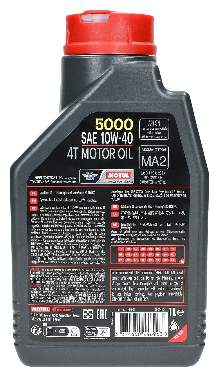Моторное масло Motul 5000 4T 10W-40 1L