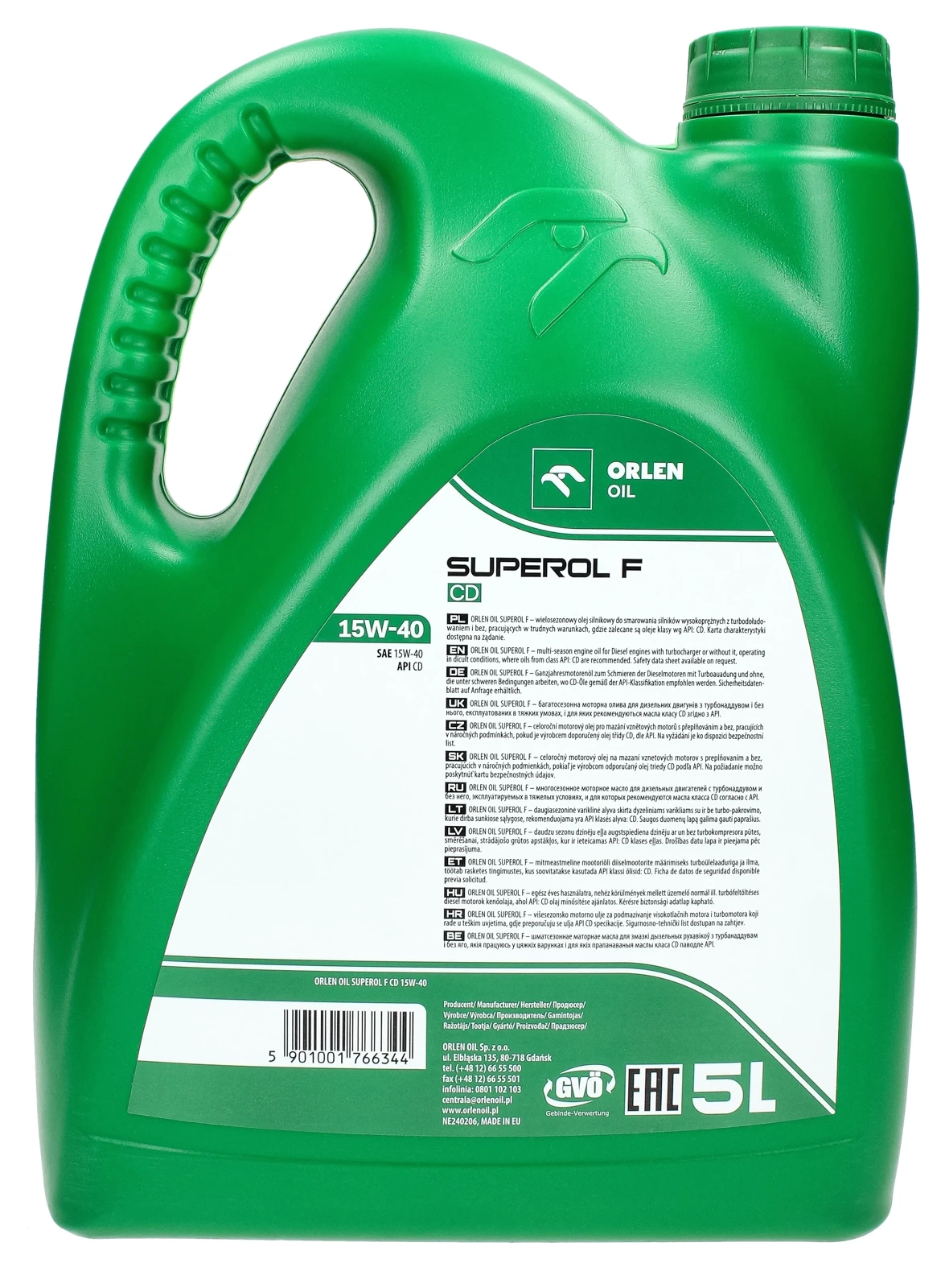 Моторное масло Orlen Superol F CD 15W-40 5L