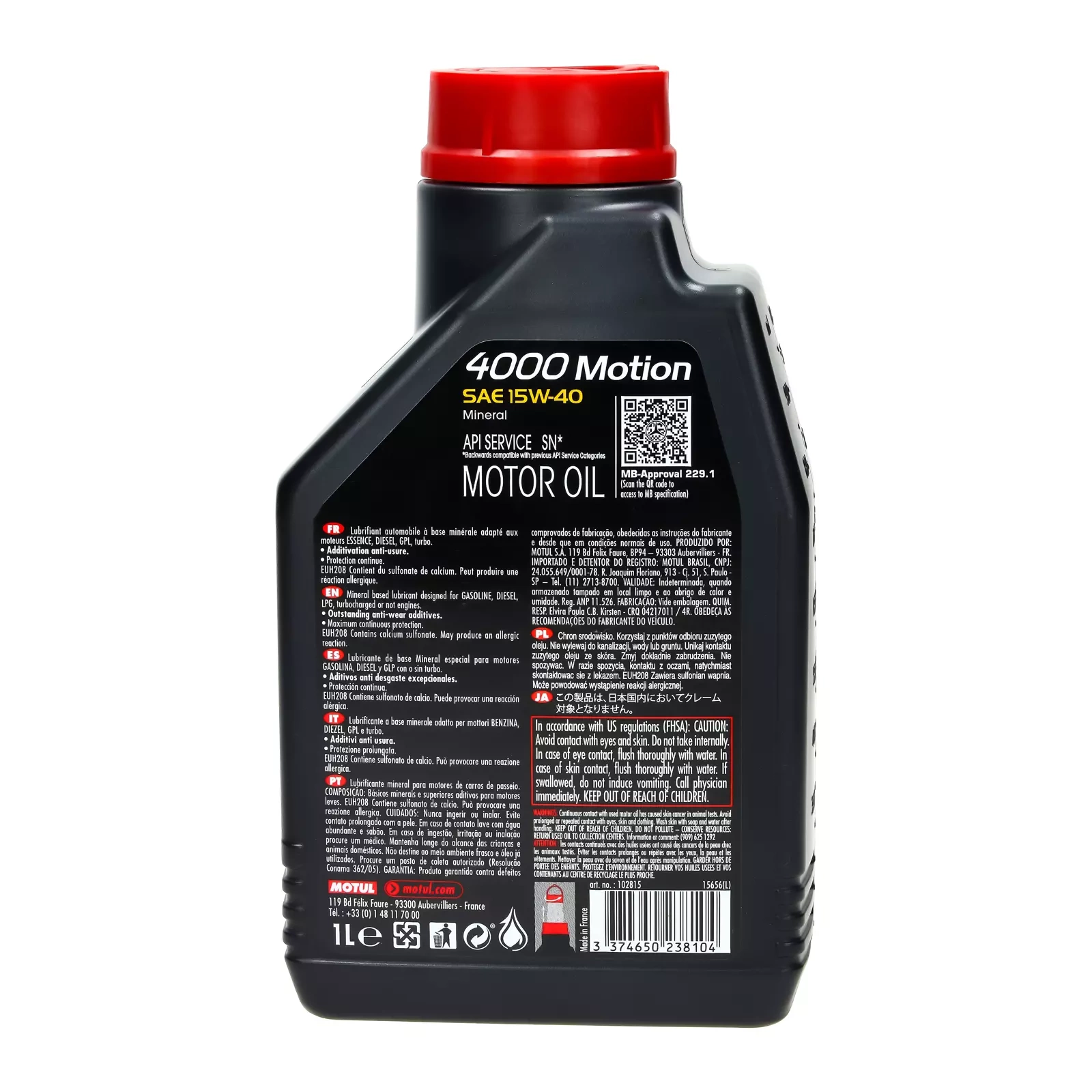 Моторное масло Motul 4000 Motion 15W-40 1L