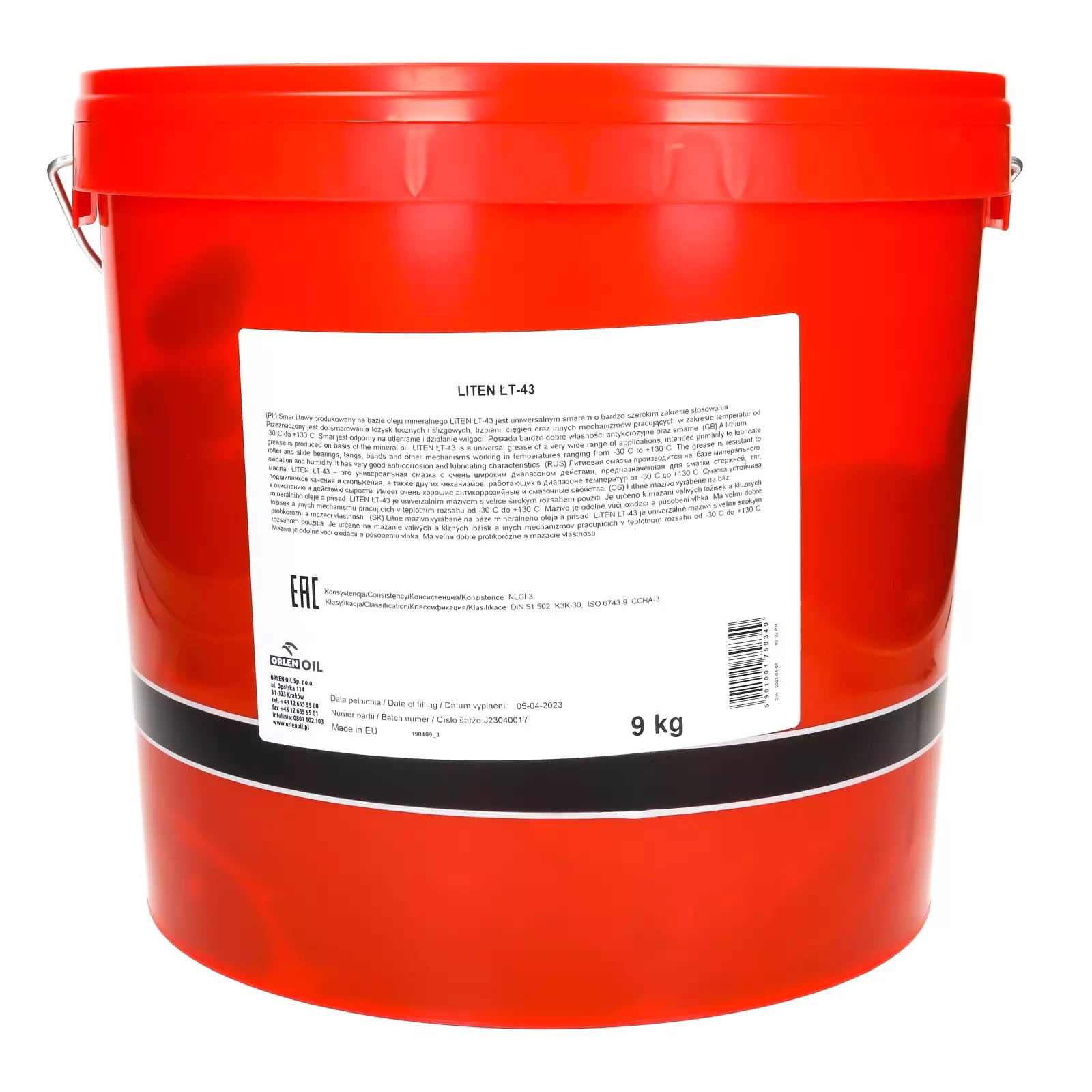 Смазка лития Orlen Liten lt-43 9 кг