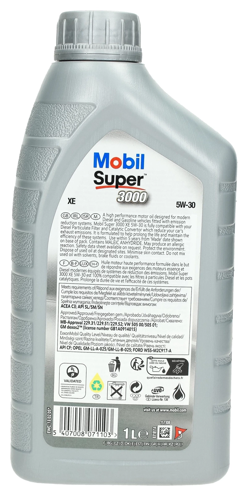 Моторное масло Mobil Super 3000 XE 5W - 30 1L