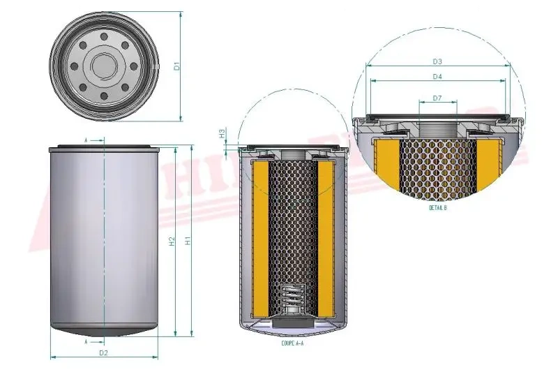 Масляный фильтр двигателя HIFI FILTER T 1639